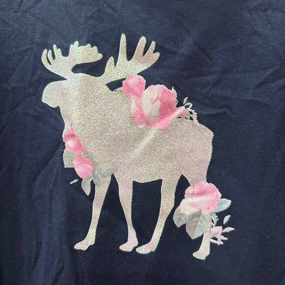 Abercrombie Kids Sparkly Moose Floral Short Sleeve Shirt - Picture 3 of 6